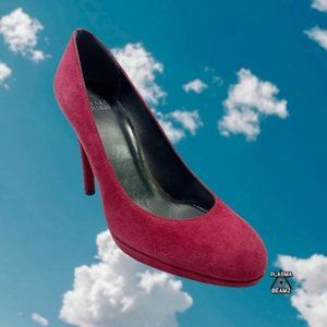 Stuart Weitzman Burgundy Almond Toe Platform Stilettos 6.5